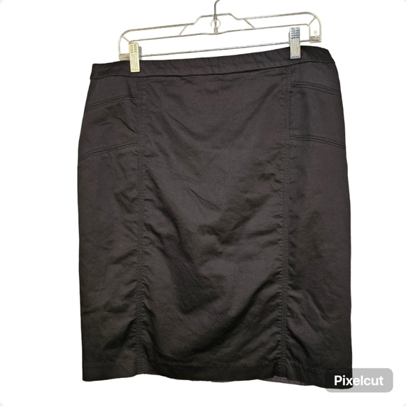 Renuar Collection black cotton lined pencil midi skirt women's size 12 US - Picture 1 of 7